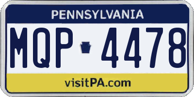 PA license plate MQP4478