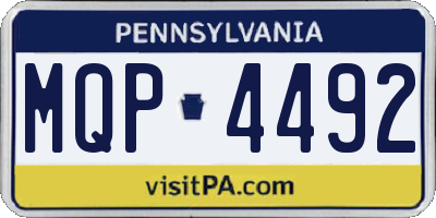 PA license plate MQP4492