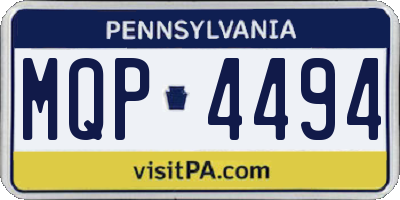 PA license plate MQP4494