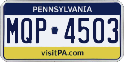 PA license plate MQP4503