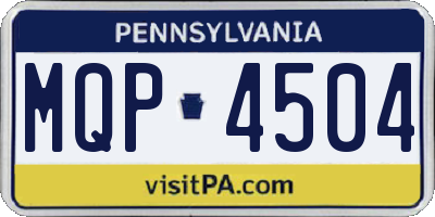 PA license plate MQP4504