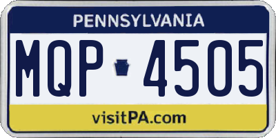 PA license plate MQP4505