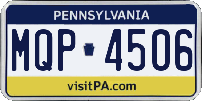 PA license plate MQP4506