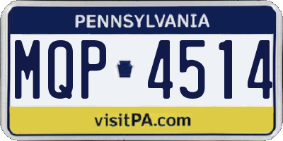 PA license plate MQP4514