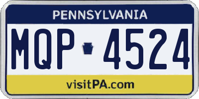 PA license plate MQP4524