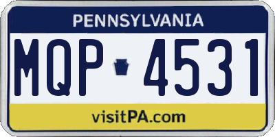 PA license plate MQP4531