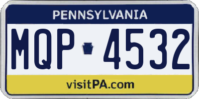 PA license plate MQP4532