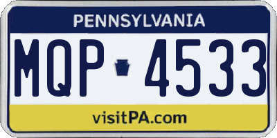 PA license plate MQP4533