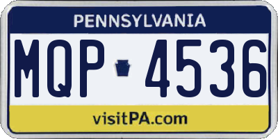 PA license plate MQP4536
