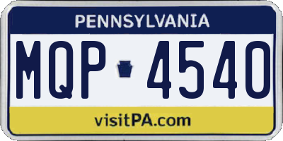 PA license plate MQP4540