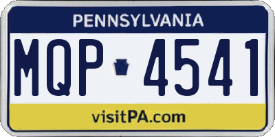 PA license plate MQP4541