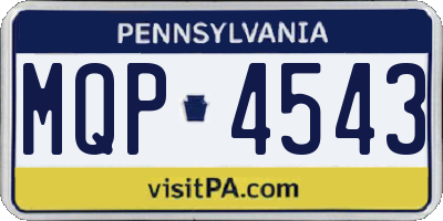 PA license plate MQP4543
