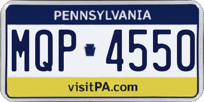 PA license plate MQP4550