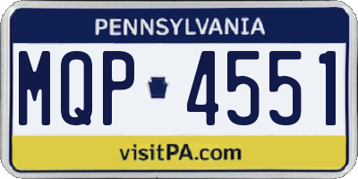 PA license plate MQP4551