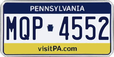 PA license plate MQP4552