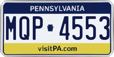 PA license plate MQP4553