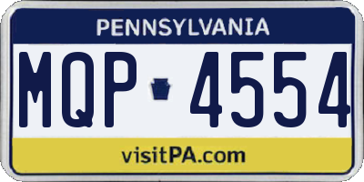 PA license plate MQP4554