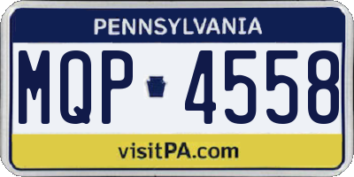 PA license plate MQP4558