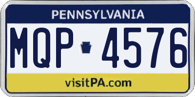 PA license plate MQP4576