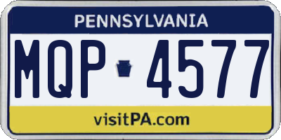 PA license plate MQP4577