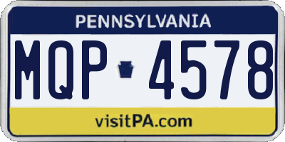 PA license plate MQP4578