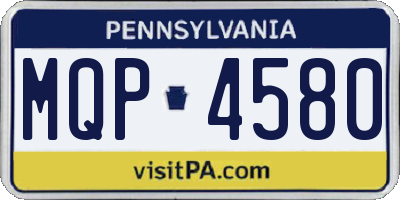 PA license plate MQP4580