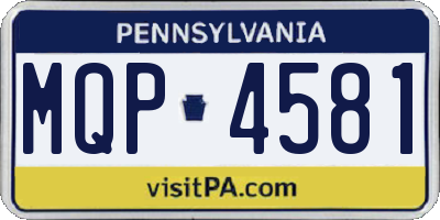 PA license plate MQP4581