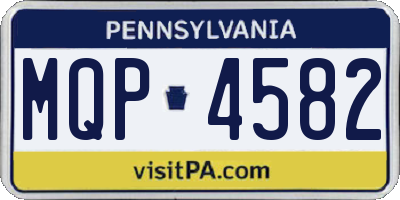 PA license plate MQP4582