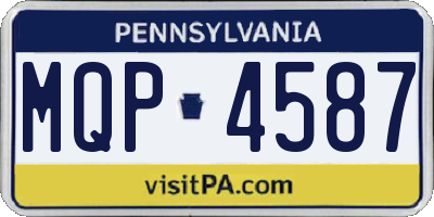 PA license plate MQP4587