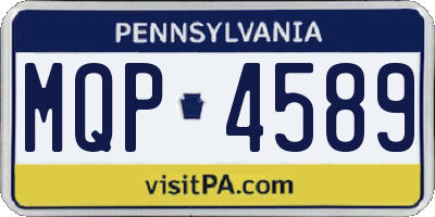 PA license plate MQP4589