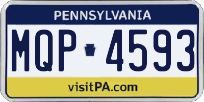 PA license plate MQP4593