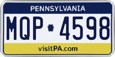 PA license plate MQP4598