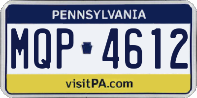 PA license plate MQP4612
