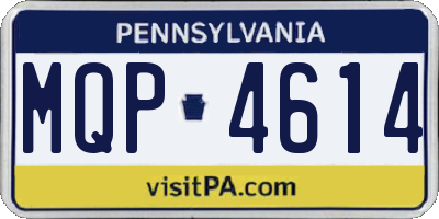 PA license plate MQP4614