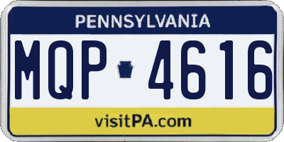 PA license plate MQP4616