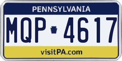 PA license plate MQP4617