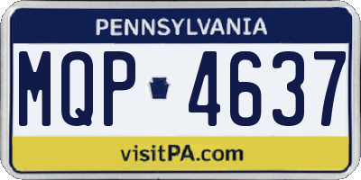 PA license plate MQP4637