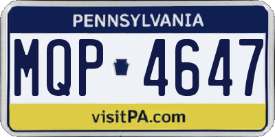 PA license plate MQP4647