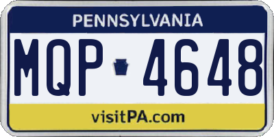 PA license plate MQP4648