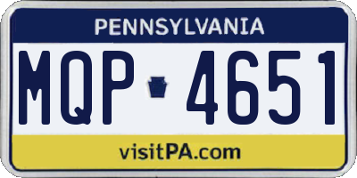 PA license plate MQP4651