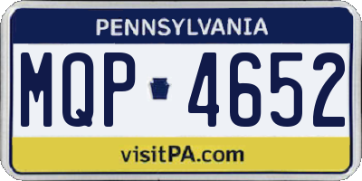 PA license plate MQP4652