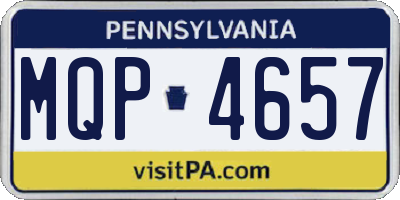 PA license plate MQP4657