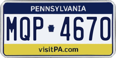 PA license plate MQP4670