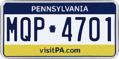 PA license plate MQP4701