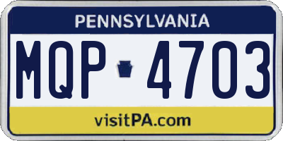 PA license plate MQP4703