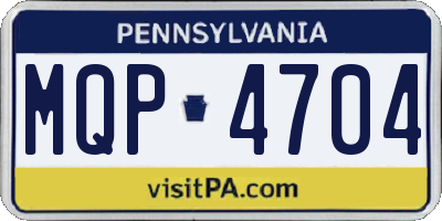 PA license plate MQP4704