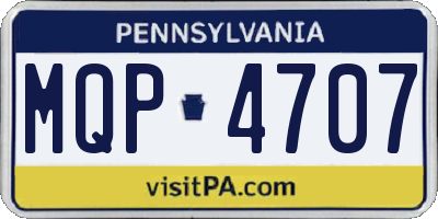 PA license plate MQP4707