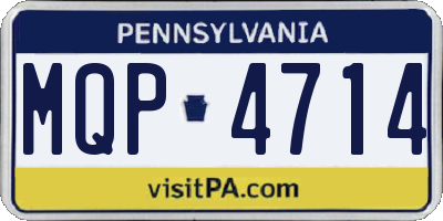 PA license plate MQP4714