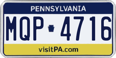 PA license plate MQP4716