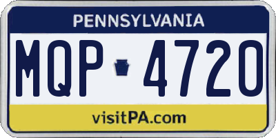 PA license plate MQP4720